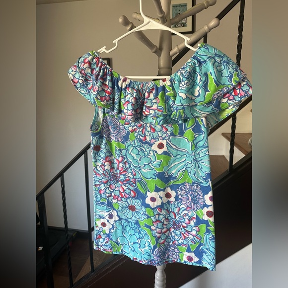 Lilly Pulitzer Blue, Pink and Coral Floral Top - Picture 3 of 4